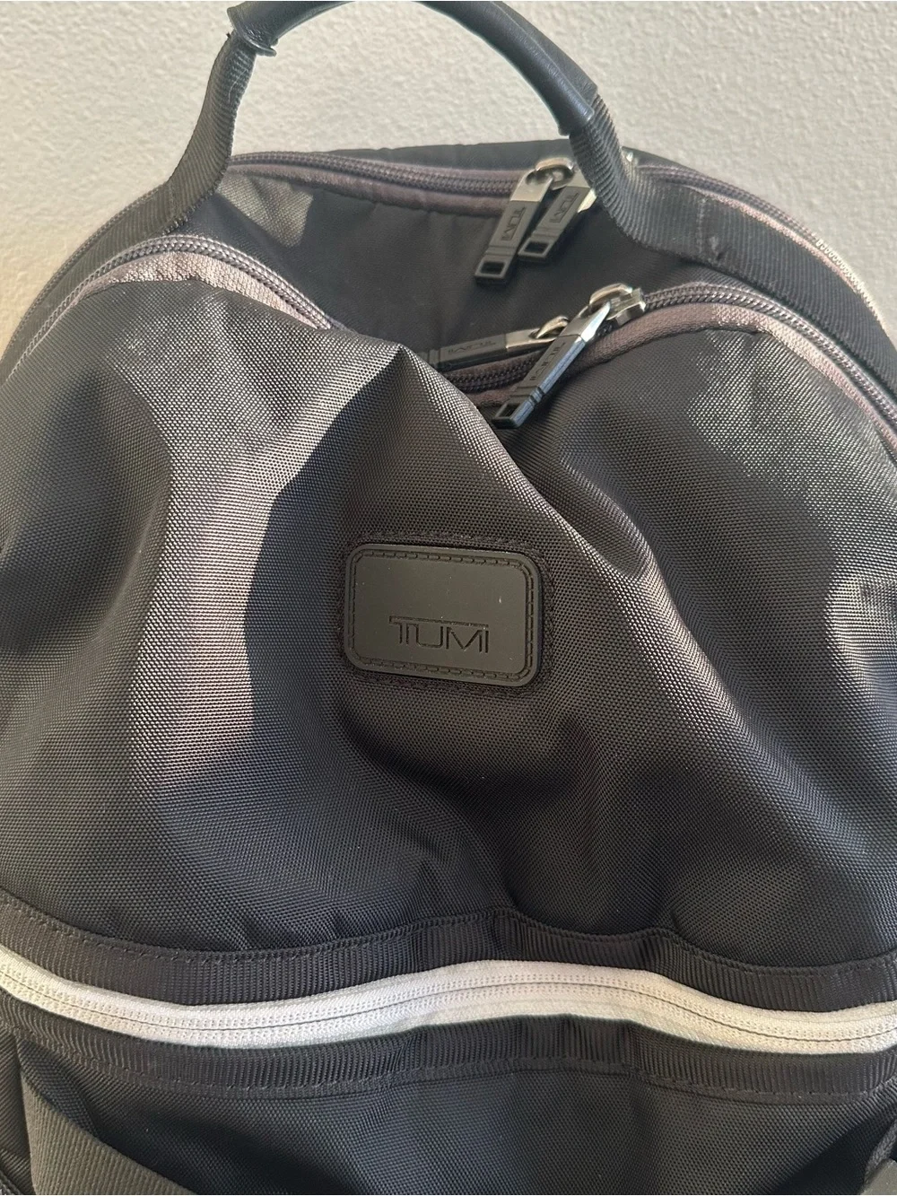 TUMI Frisco Taylor Laptop Rucksack Backpack – Black with Gray Trim
